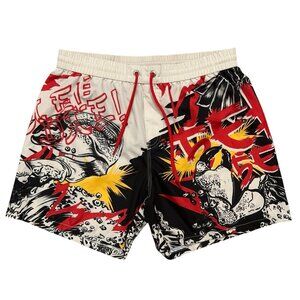 Diesel Swimwear Swim Trunks Mens M Brief Lined Drawstring Animal Ocean Print